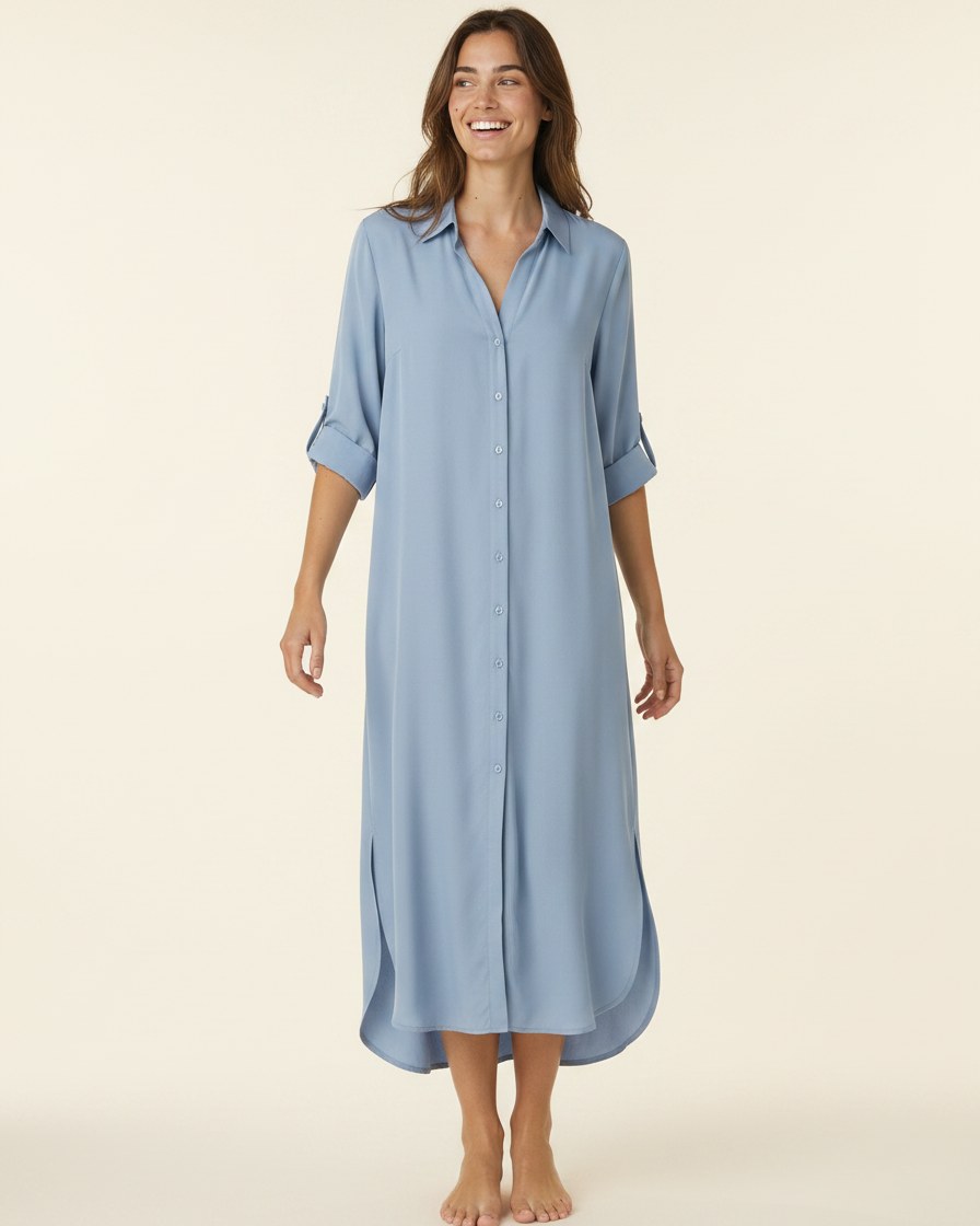 Aster Dress - Relaxed in Blue - midsize front