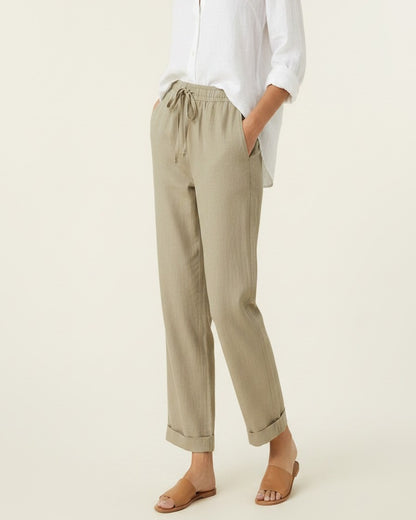 Orin Trousers - Straight-Leg Linen in Light Khaki