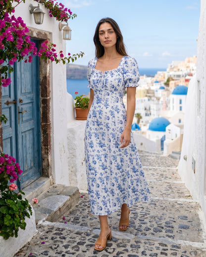 Clio Dress in WHITE - outdoor 1