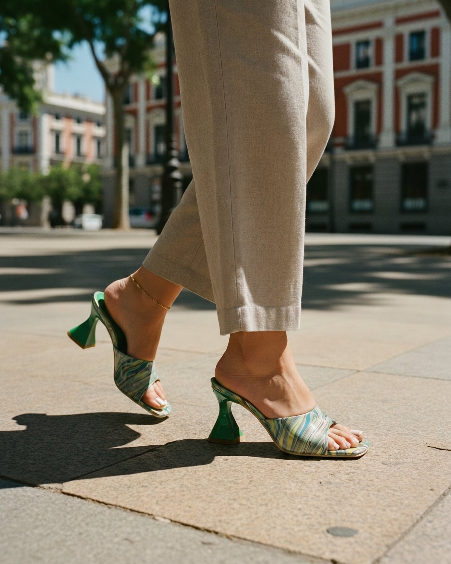 Haas Shoes - Square-Toe Leather in Green - outdoor 1
