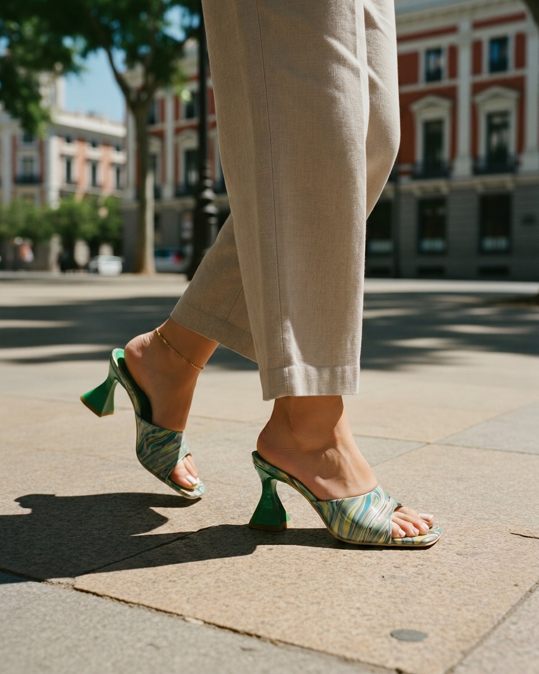 Haas Shoes - Square-Toe Leather in Green - outdoor 1