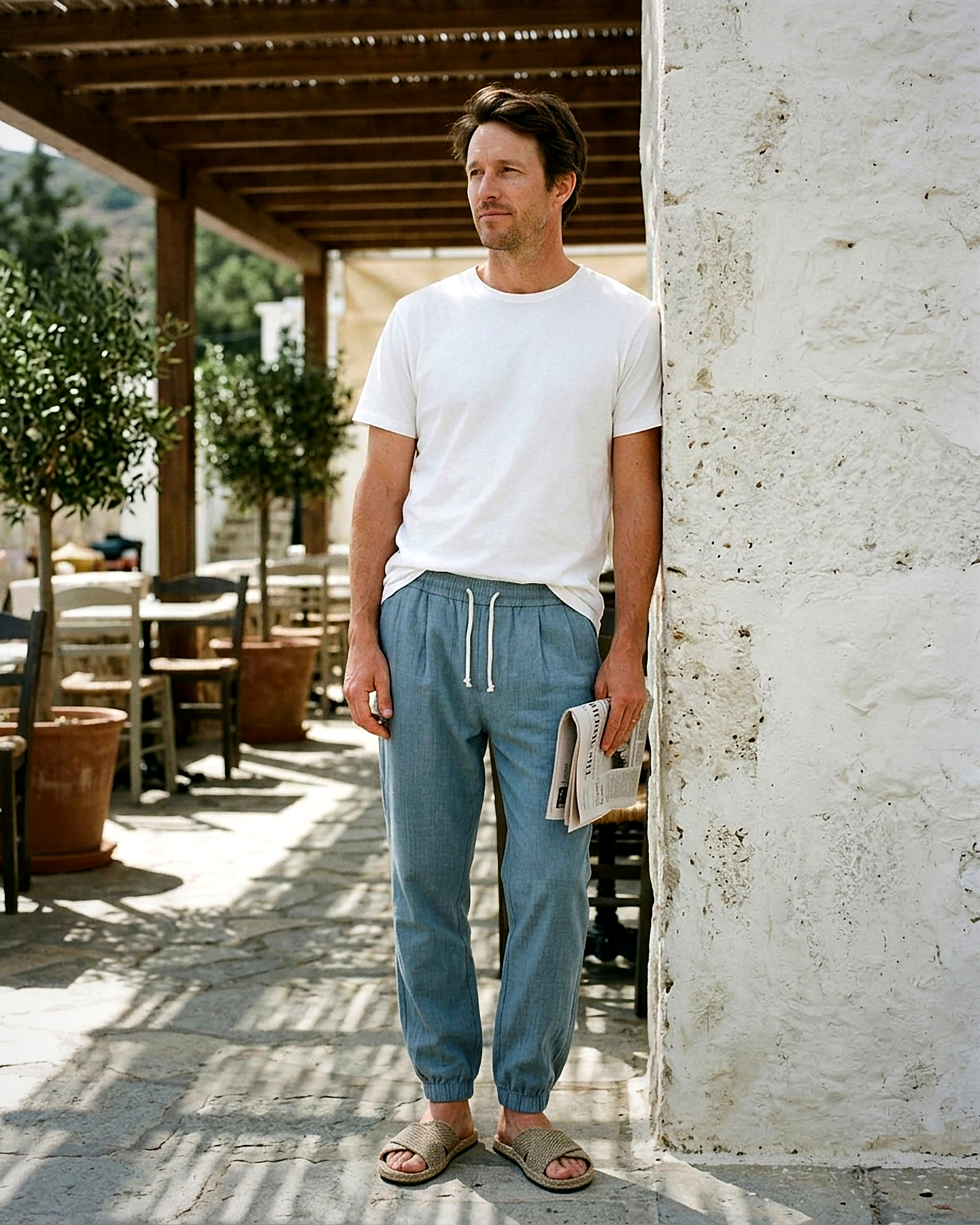 Anchor Trousers - Relaxed Denim in Light blue