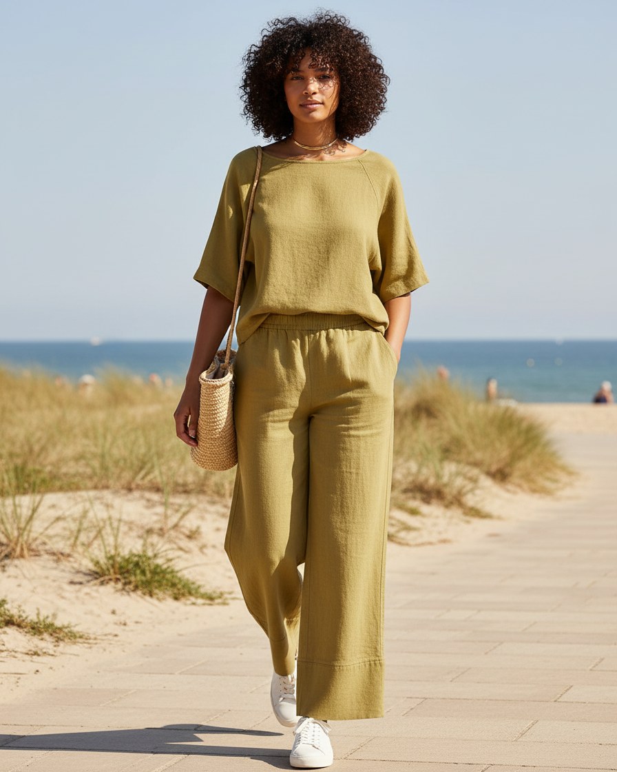 Jude Shirt - Relaxed Linen in Yellow - outdoor 1