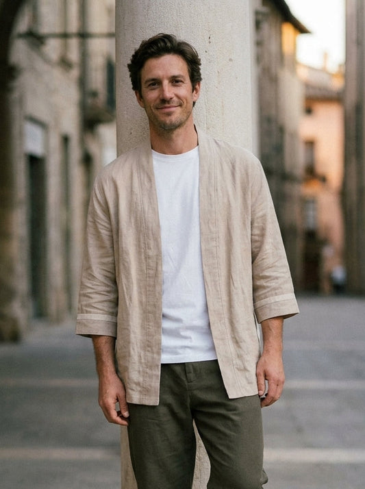 Haruto Kimono - Open Layer - Beige (oat/cream)