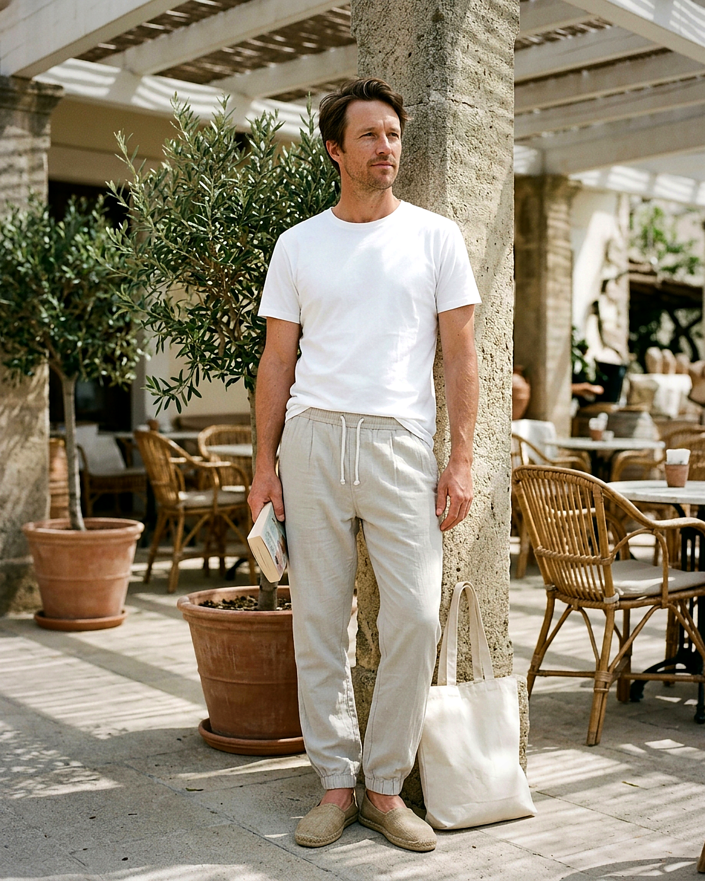 Anchor Trousers - Relaxed Denim in Beige