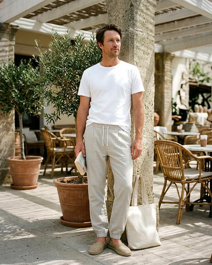 Anchor Trousers - Relaxed Denim in Beige