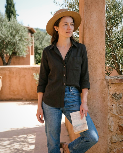 Marit Shirt - Relaxed Linen in black