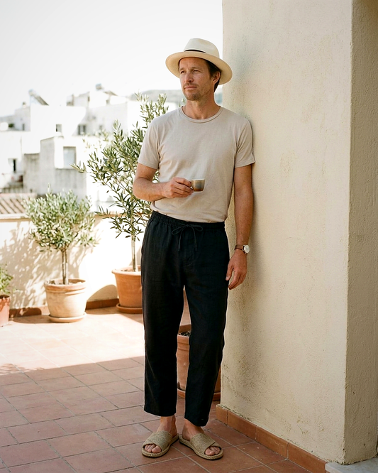 Onyx Trousers - Relaxed Linen in black
