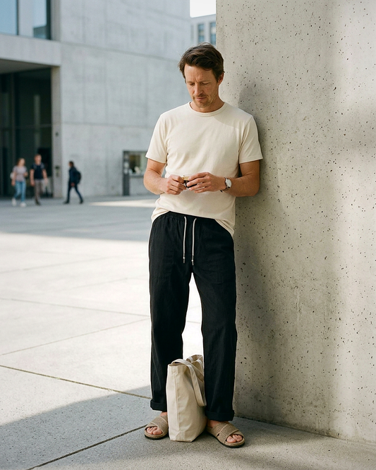 Glen Trousers - Relaxed Wide-Leg Denim in Black