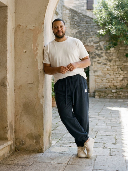 Kazekawa Trousers - Straight Crepe - Blue