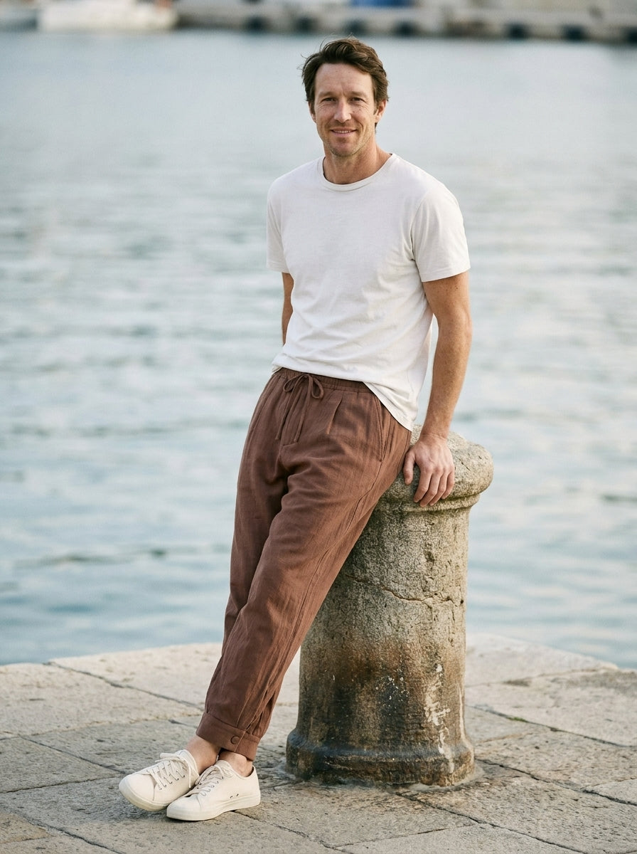Makito Trousers - Everyday Drawstring - Brown