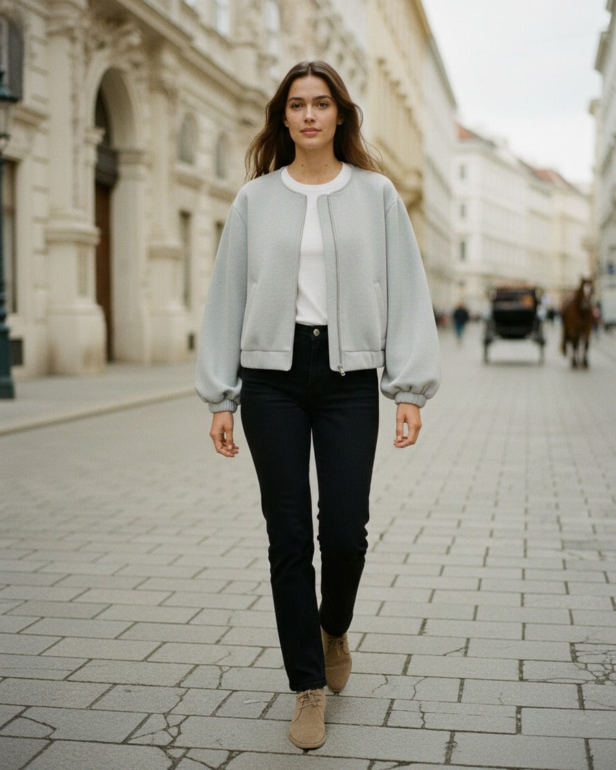 Jude Jacket - Zip in GRAY - outdoor 1
