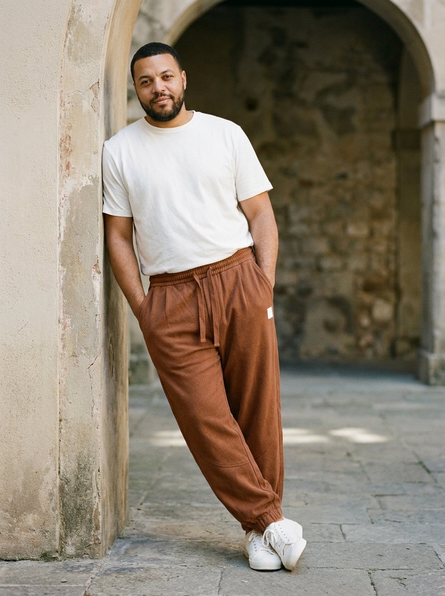 Kazekawa Trousers - Straight Crepe - Coffee Brown