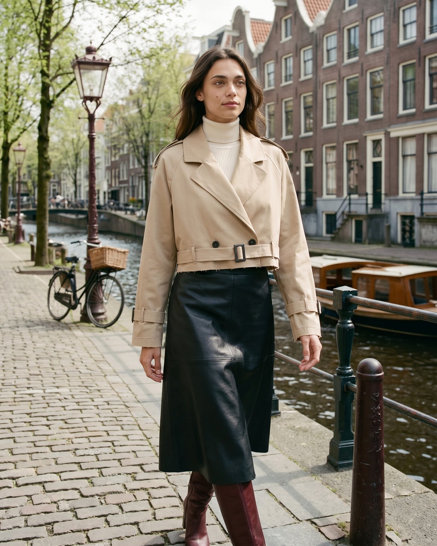Nils Coat in Beige - outdoor 1