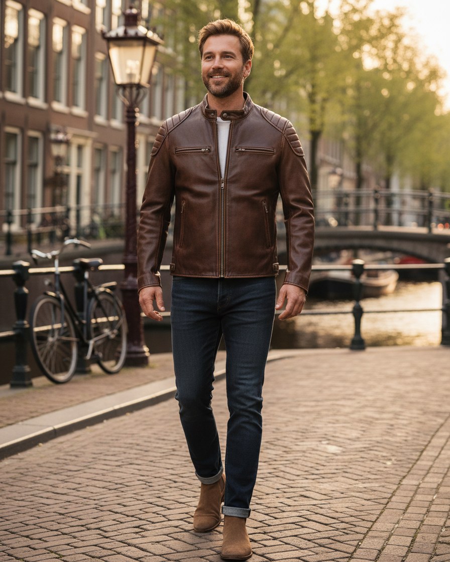 Lior Jacket - Faux Leather in Default - outdoor 1