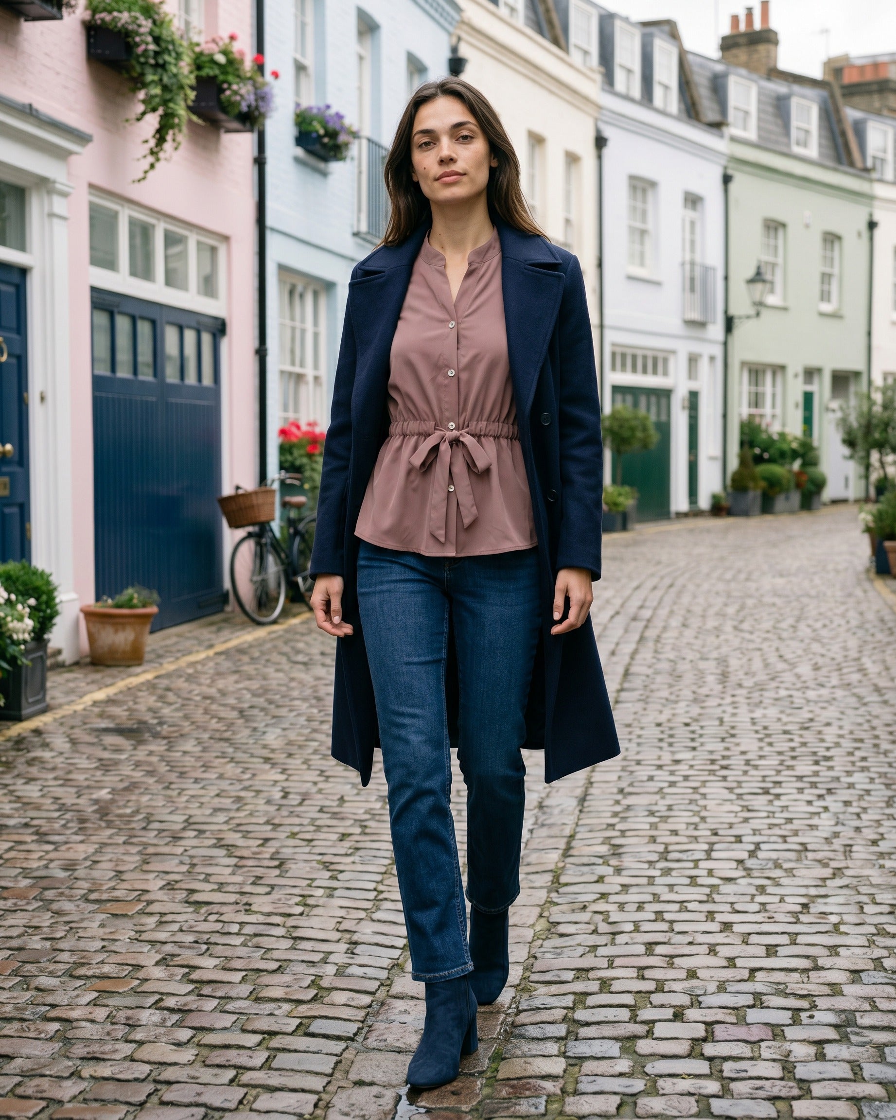 Finn Blouse - Stand-Collar in Red Shirt - outdoor 1