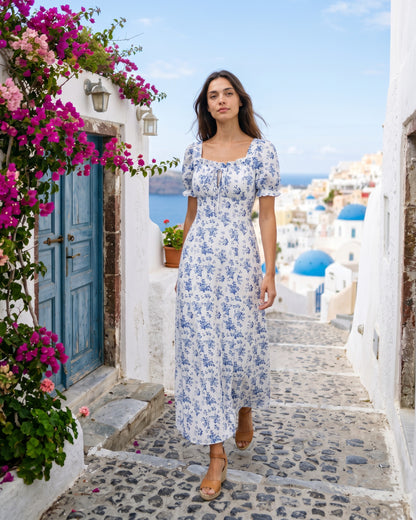 Eleo Dress in WHITE - outdoor 1