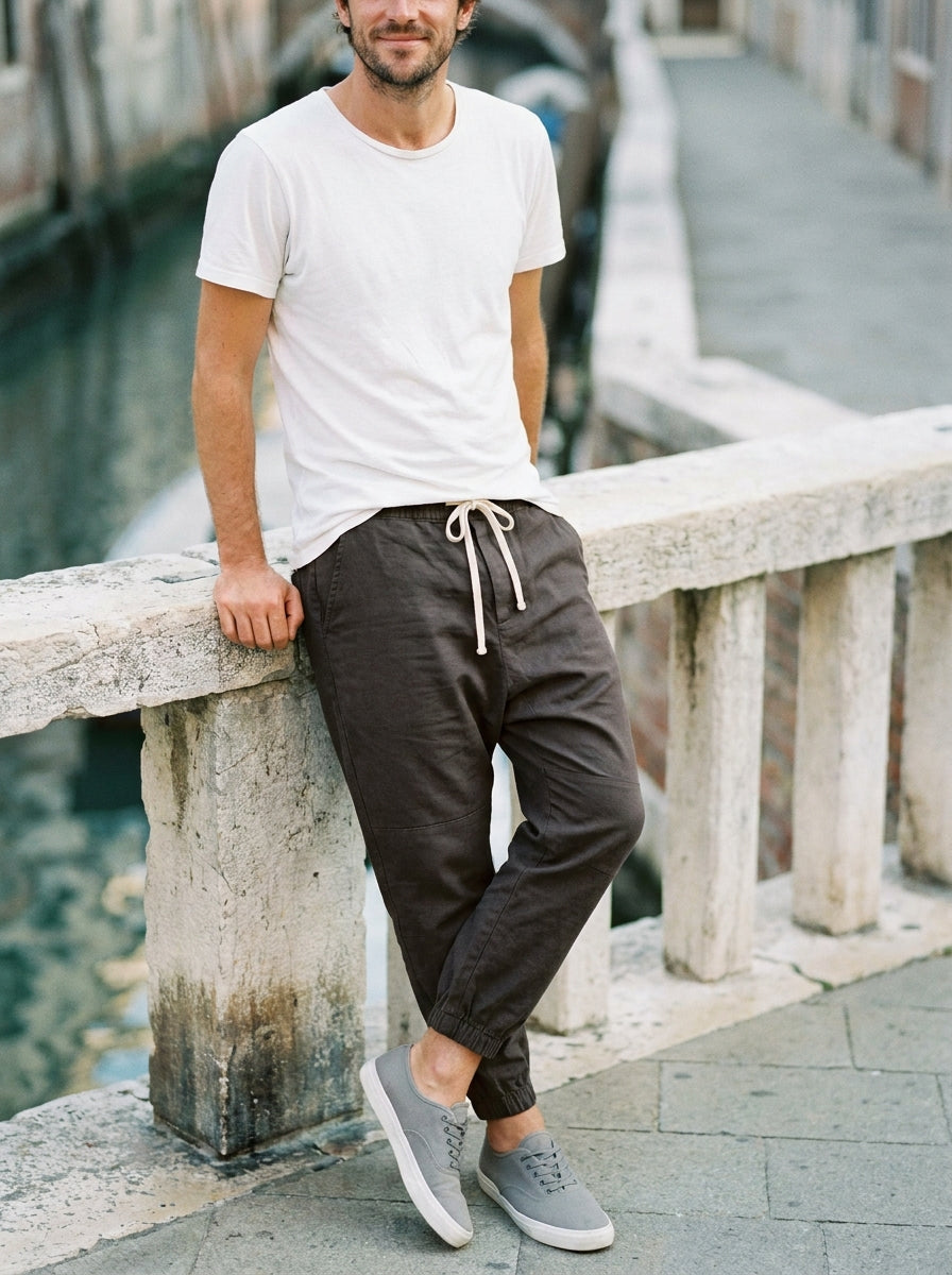 Yoshika Trousers - Relaxed Drawstring - Gray