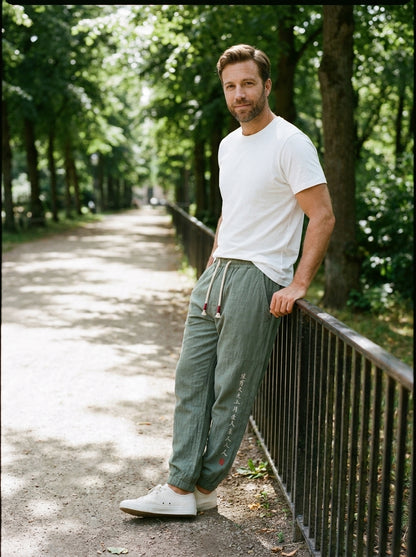 Kurouji Trousers - Easy Harem - Gray-Blue