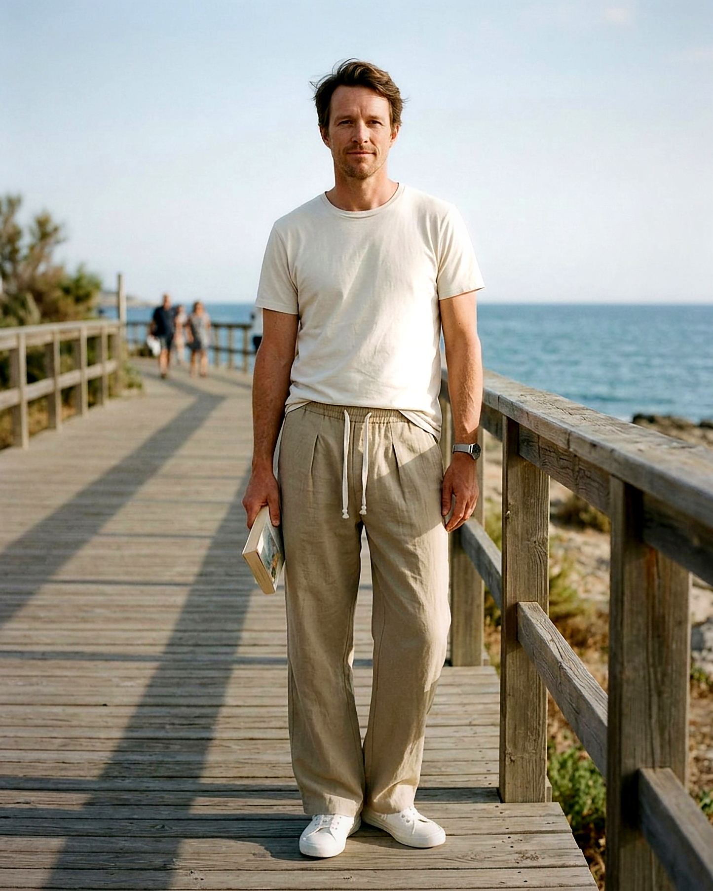 Harbor Trousers - Relaxed Wide-Leg Linen in Khaki