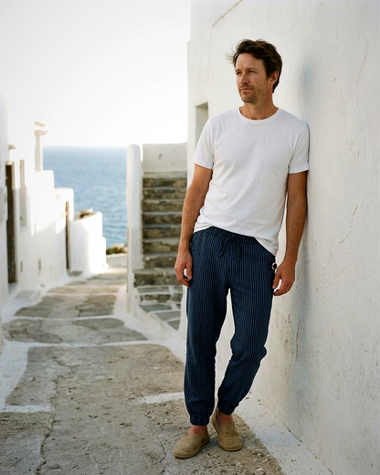 Porter Trousers - Relaxed Linen in Navy Pants men
