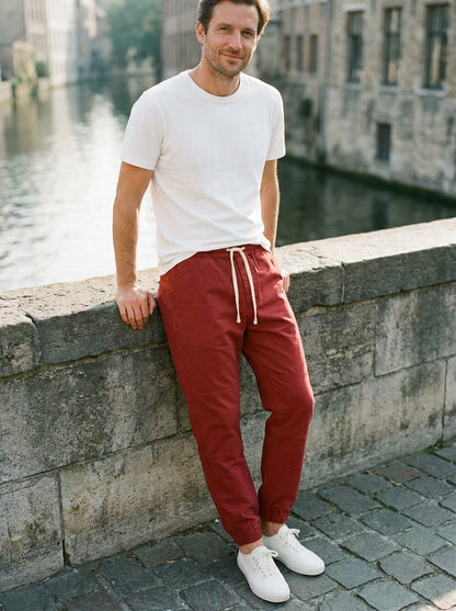 Yoshika Trousers - Relaxed Drawstring - Red