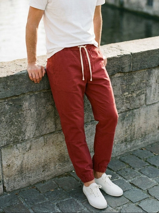 Yoshika Trousers - Relaxed Drawstring - Red