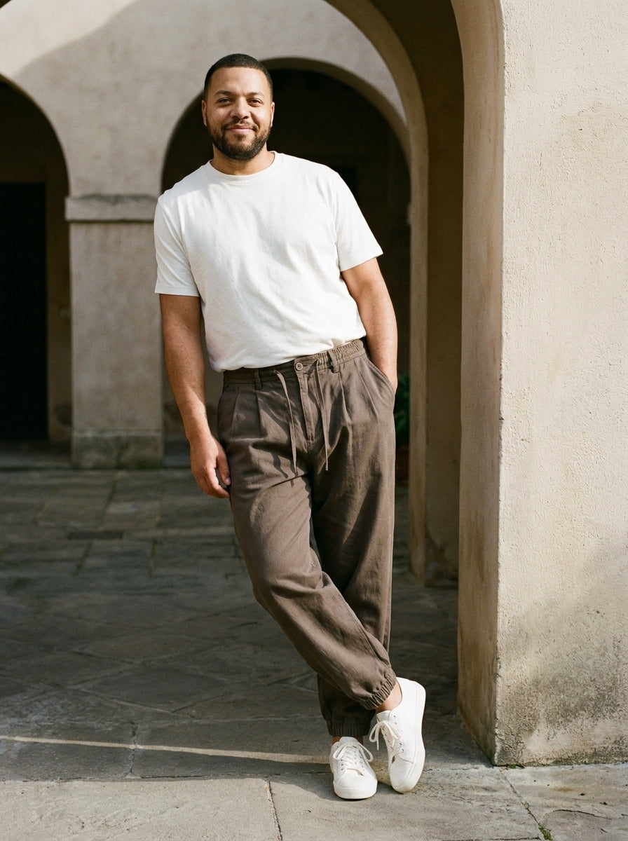 Seiryoku Trousers - Loose Cuffed - Stone