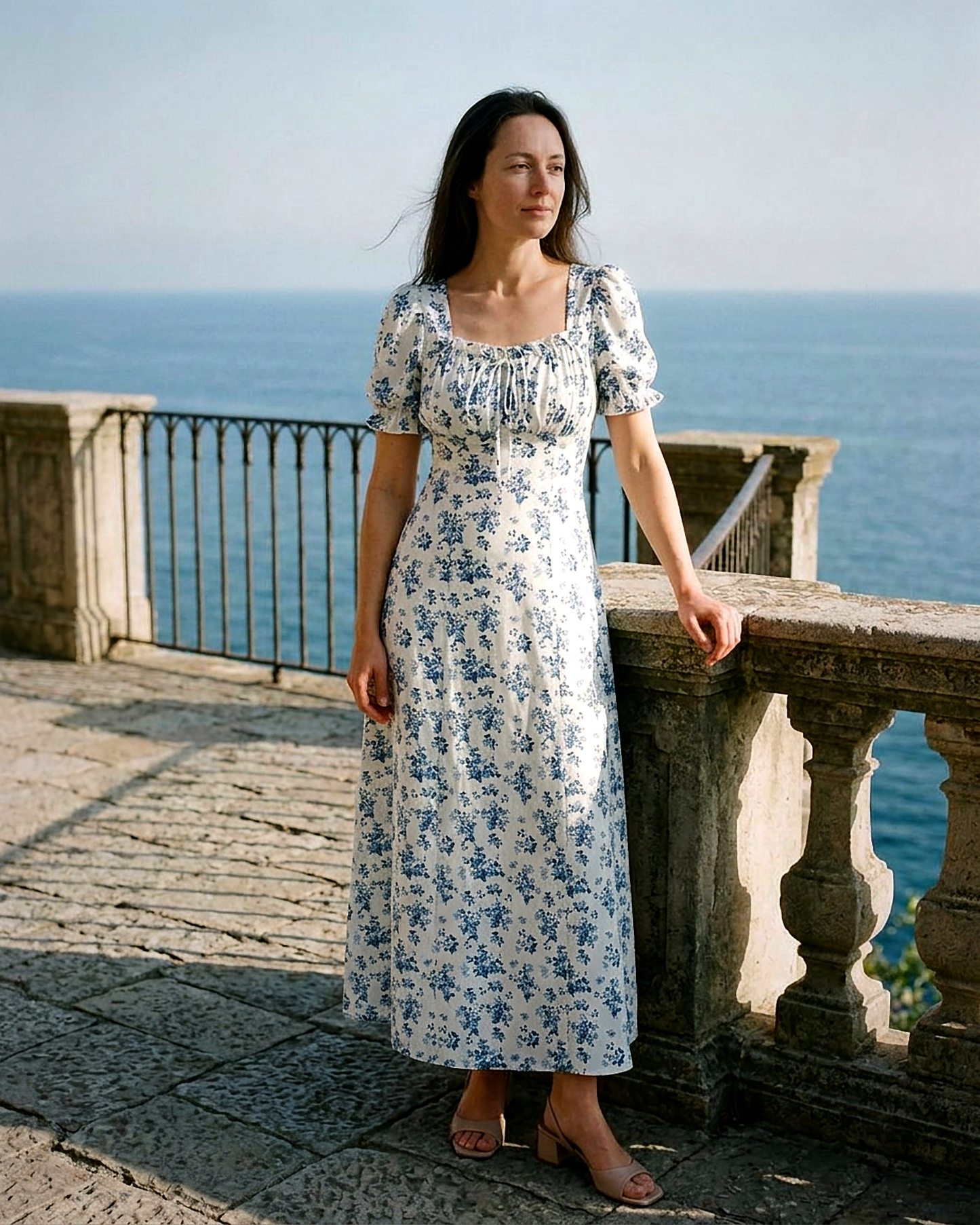 Wilma Dress in WHITE - outdoor 2