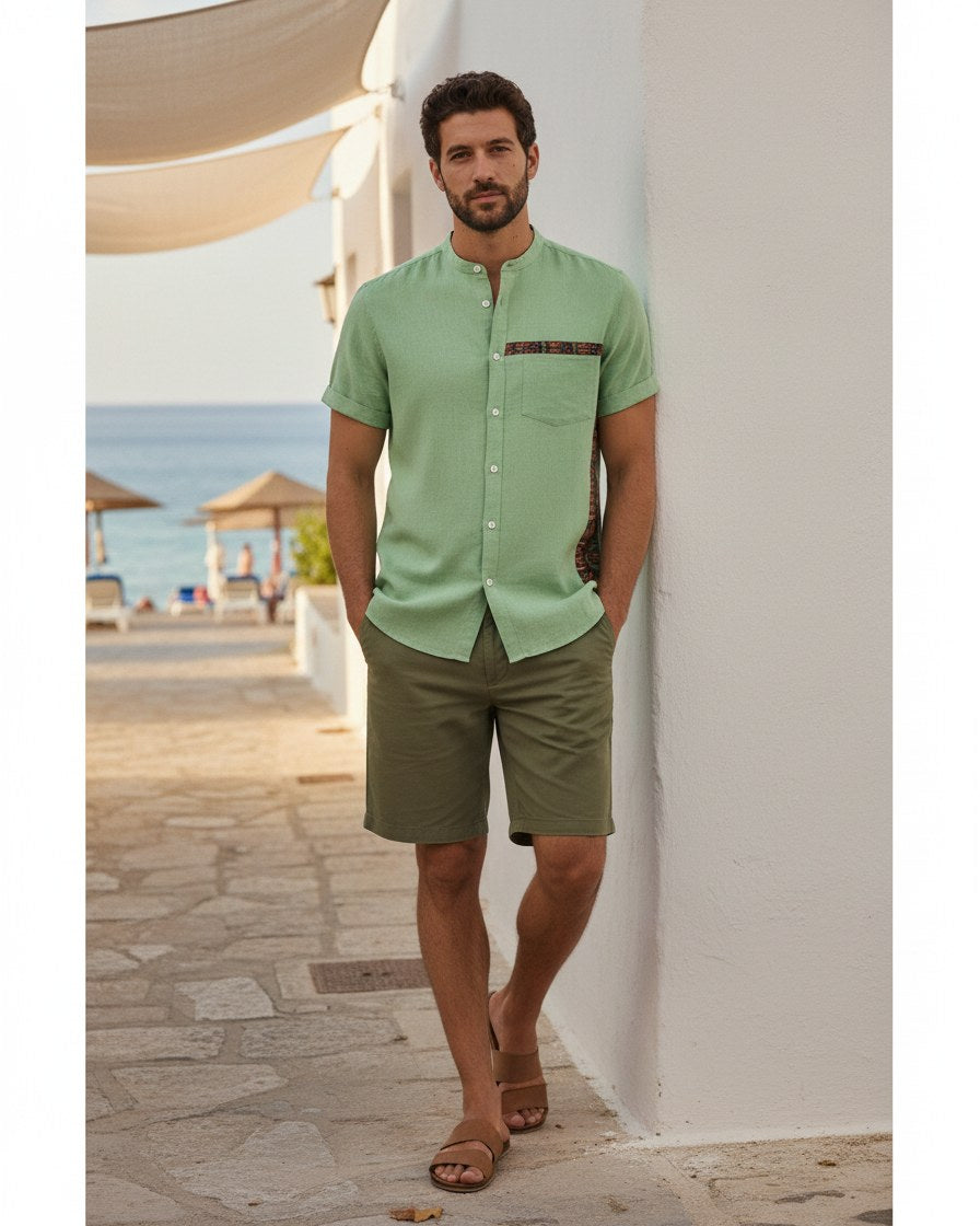 Idris T-Shirt - Linen in Aeh213