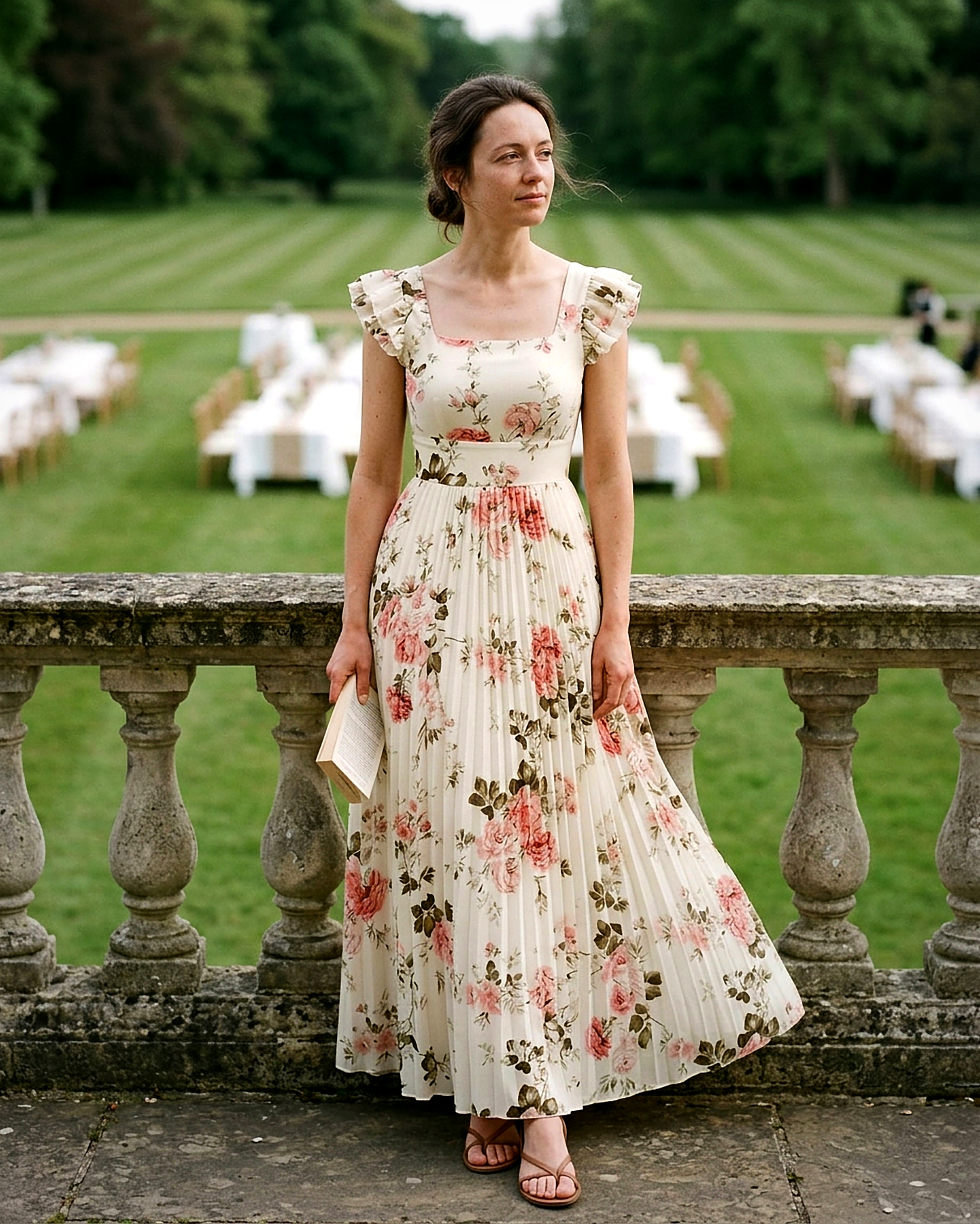 Clara Dress - High-Waist in Ivory - outdoor 2