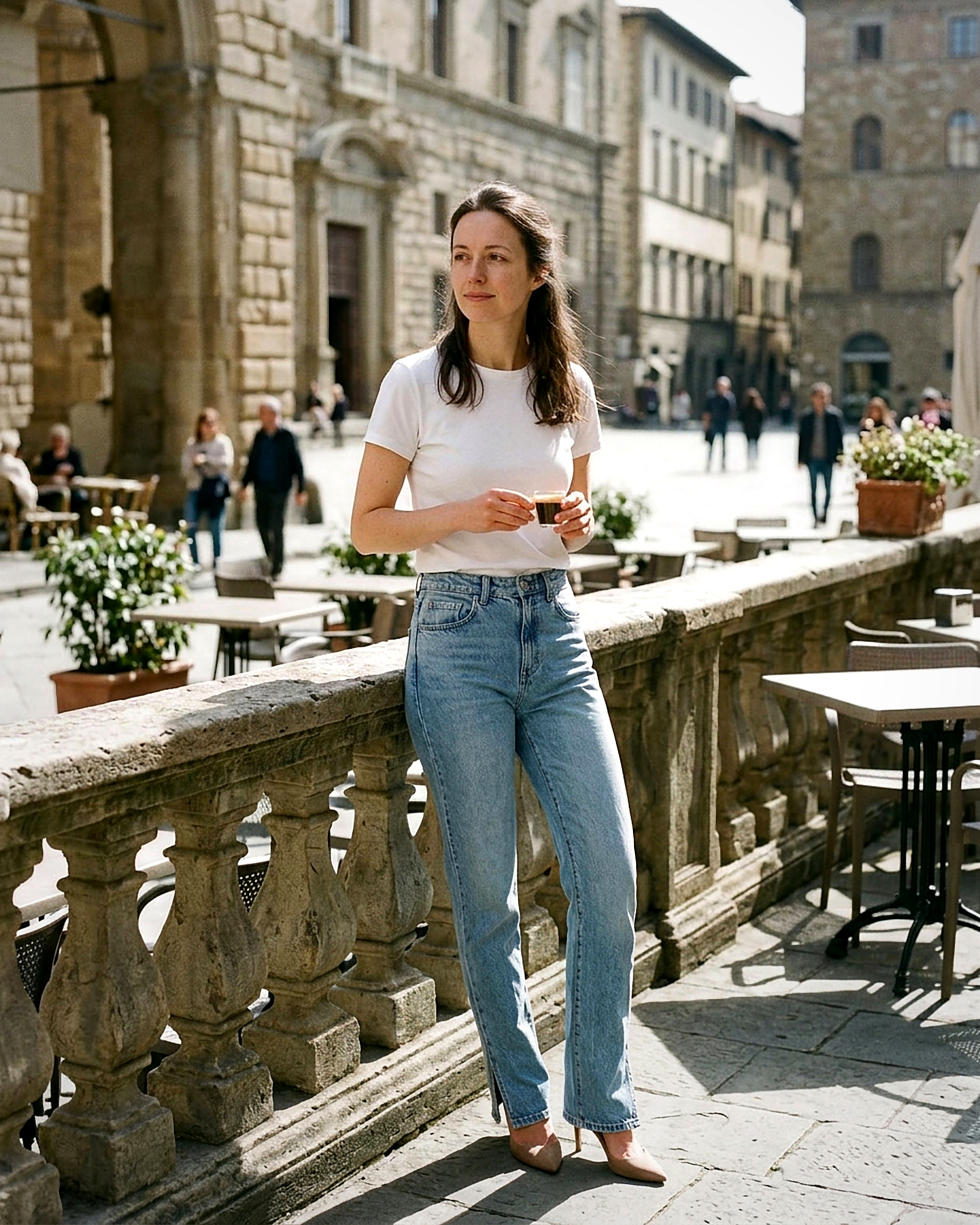 Romy Jeans - Straight-Leg High-Waist Zip Denim in Light Blue - outdoor 2