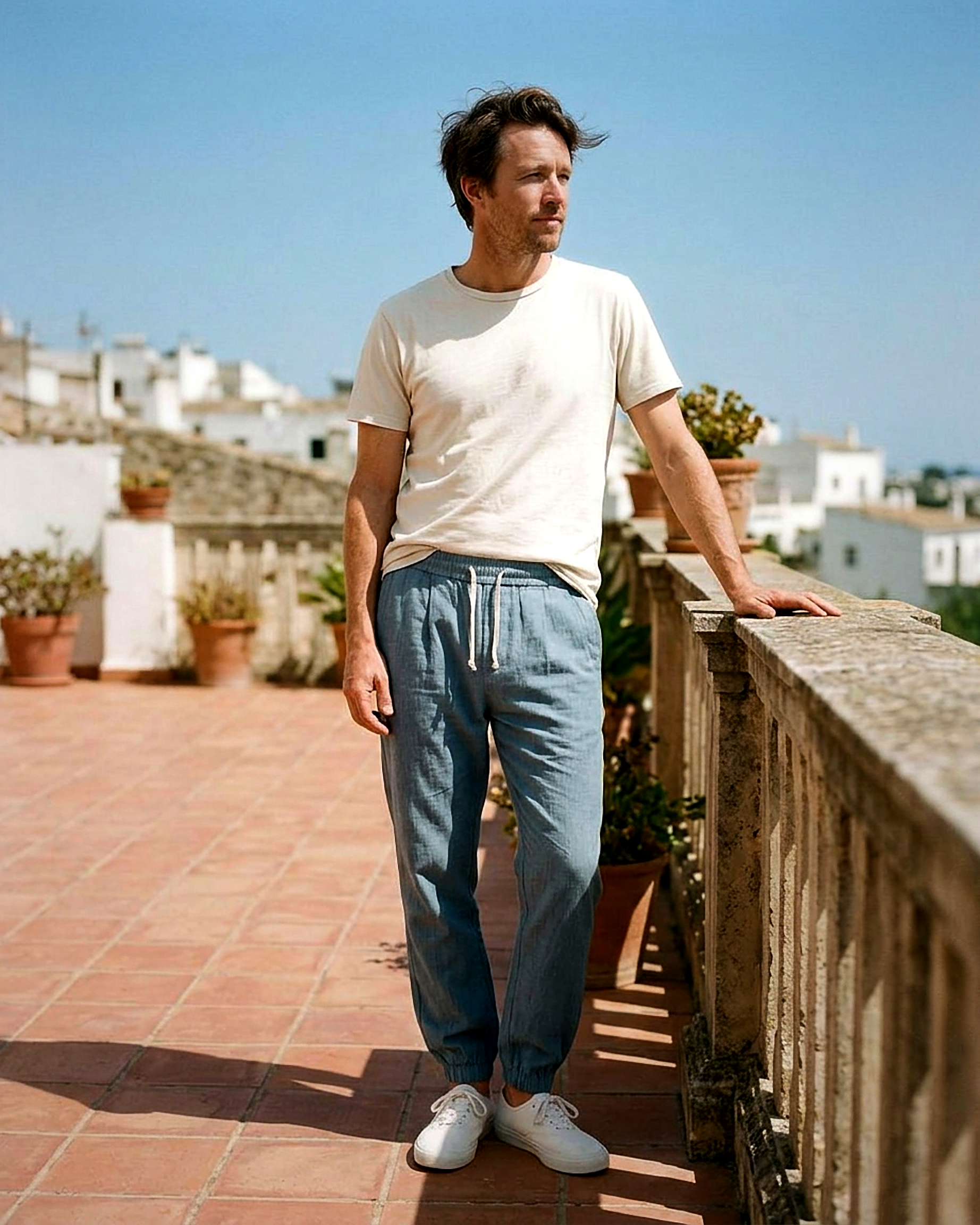 Anchor Trousers - Relaxed Denim in Light blue - outdoor 2