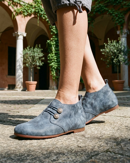 Xael Shoes - Leather in Blue - outdoor 2