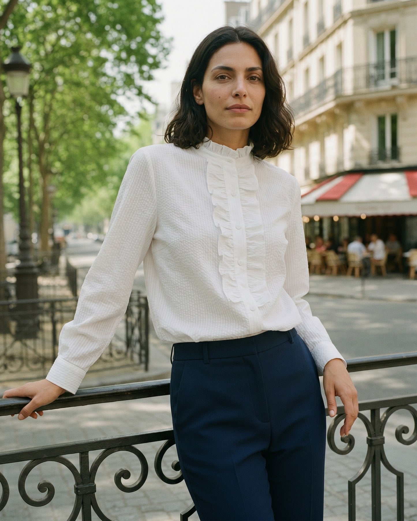 Zeno Blouse - Stand-Collar in WHITE