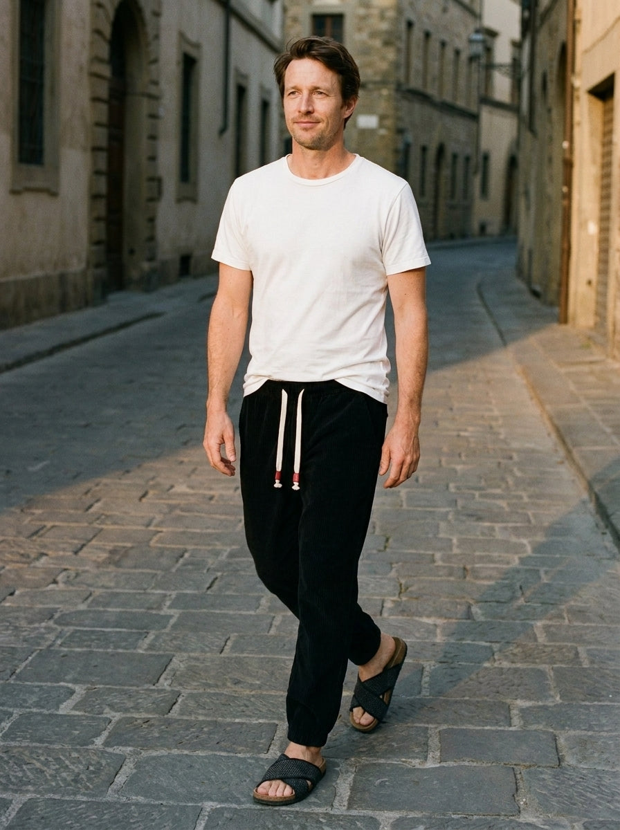 Haruki Corduroy Trousers - Black