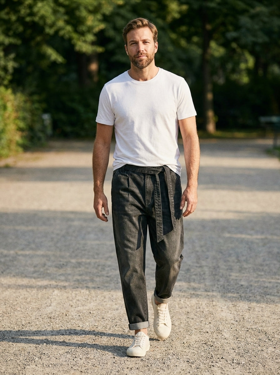 Oren Trousers - Harem Denim - Black