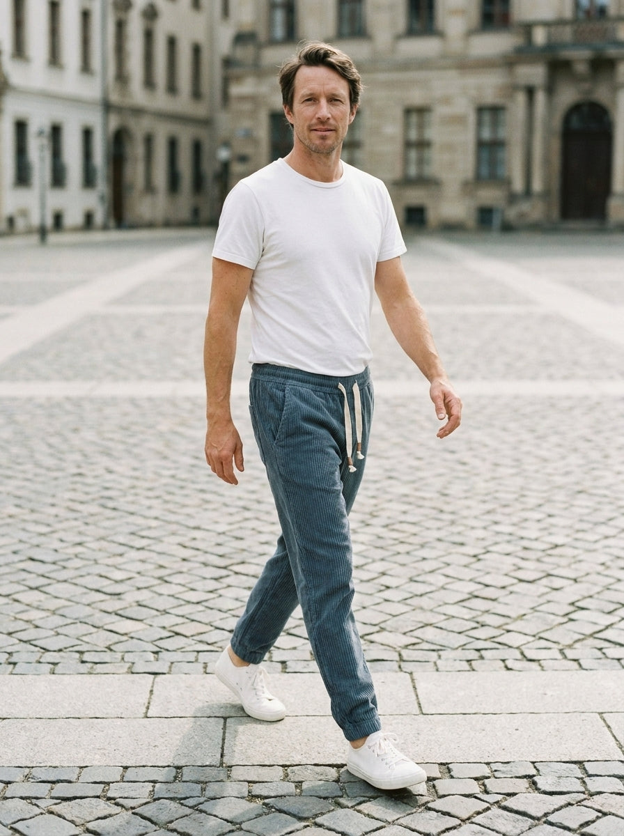 Haruki Corduroy Trousers - blue