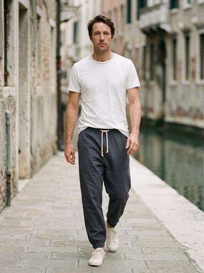 Yoshika Trousers - Relaxed Drawstring - Blue