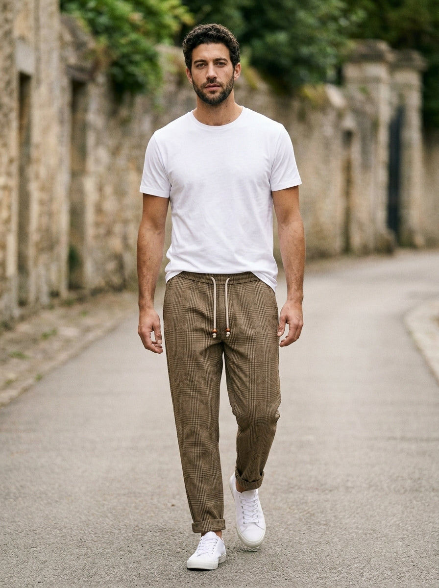 Moshihiro Trousers - Relaxed Everyday - Brown