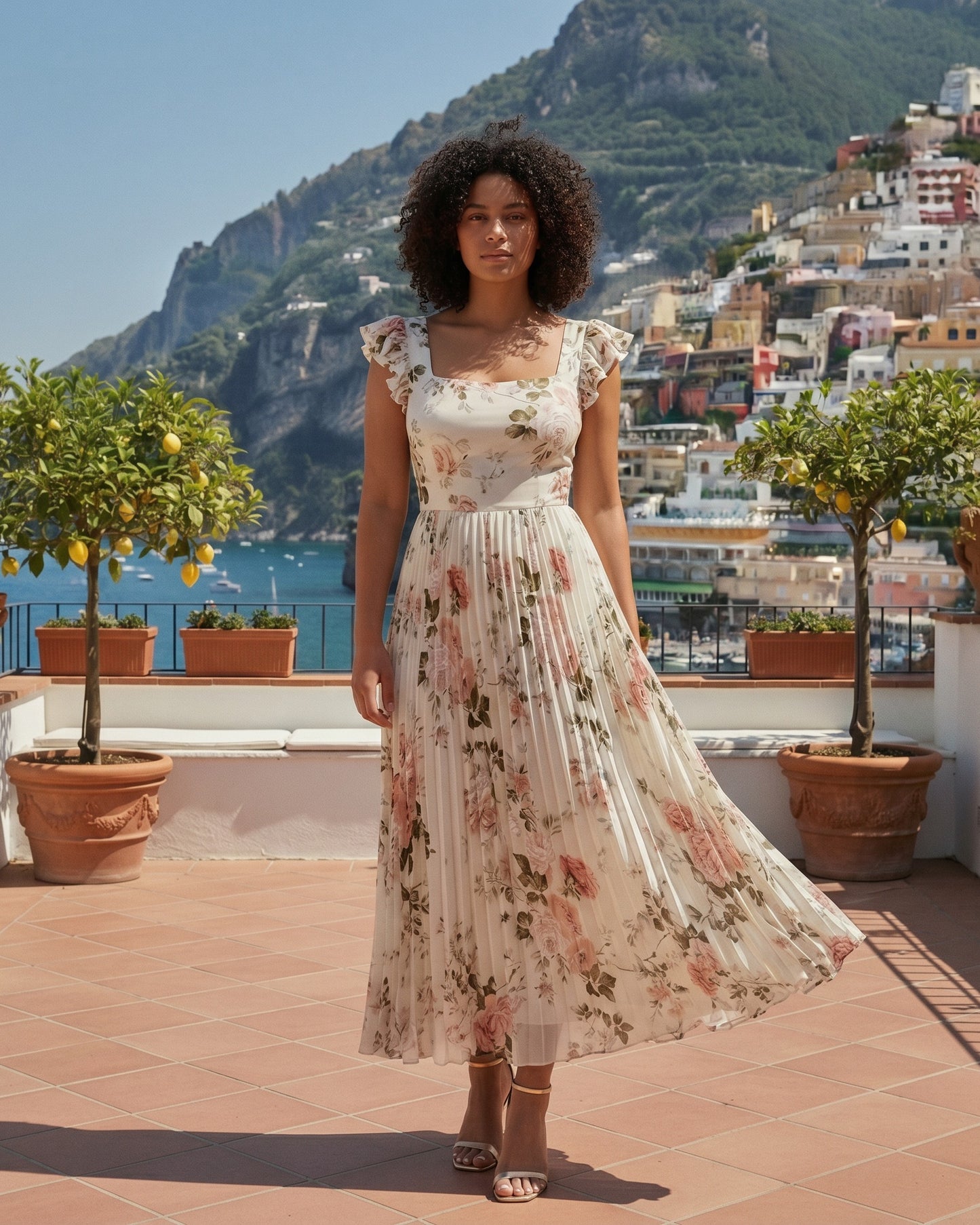 Maes Dress - High-Waist in Ivory - outdoor 2
