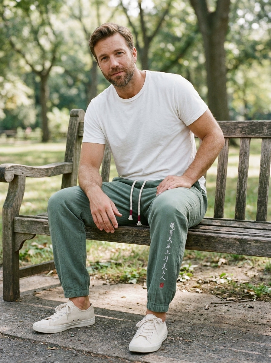 Kurouji Trousers - Easy Harem - Gray-Blue