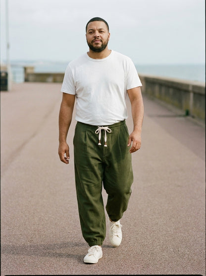 Soraichi Trousers - Loose Pleated - Green