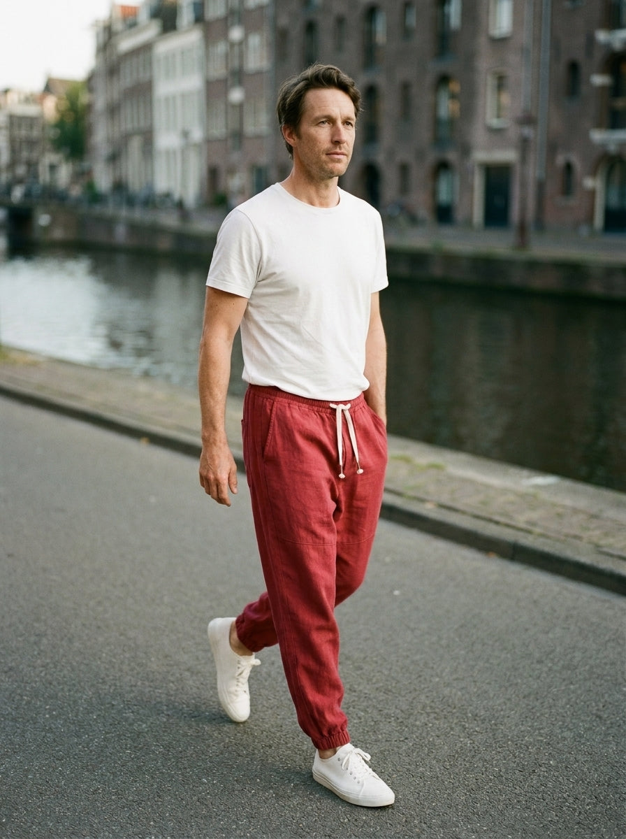 Yoshika Trousers - Relaxed Drawstring - Red