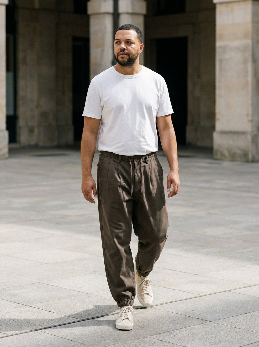 Seiryoku Trousers - Loose Cuffed - Stone