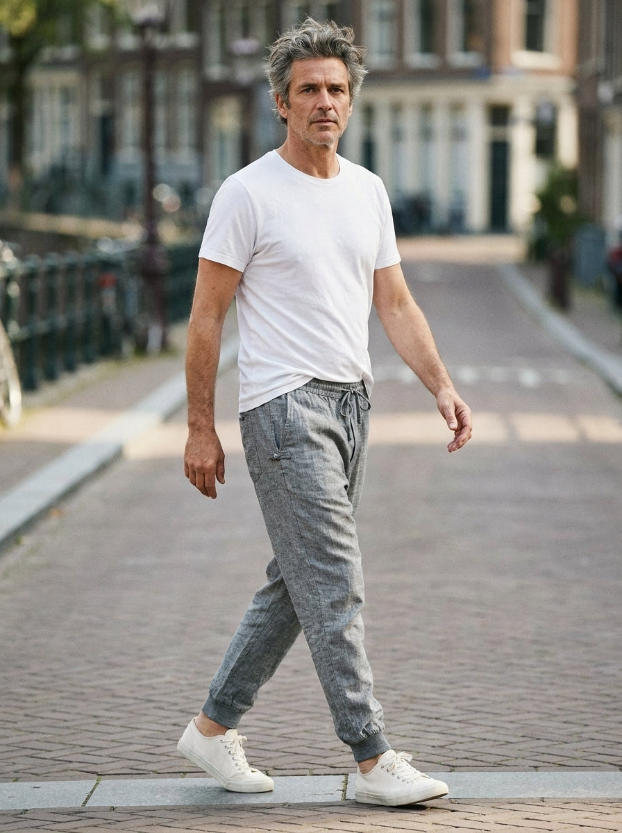 Raijin Trousers - Cuffed Harem - White Heather