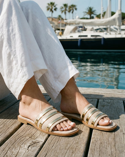 Sable Sandals in Beige - outdoor 3