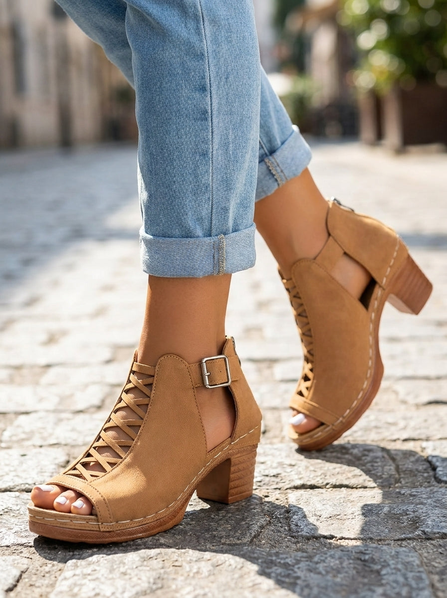 Selina Sandals - Braided Heel