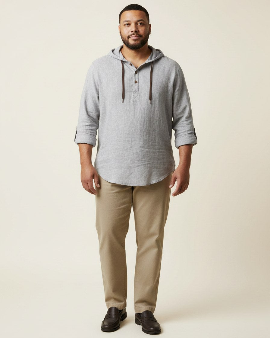 Ivo Shirt - Relaxed Linen in Gray - plus front