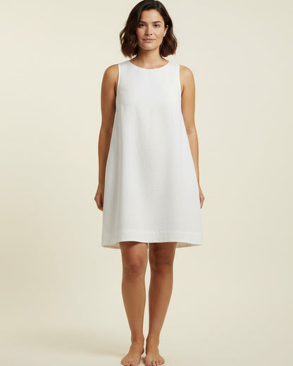 Cleo Dress - Linen in White